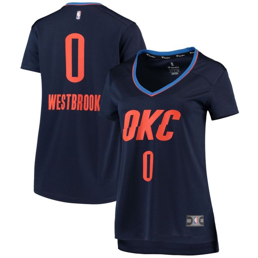Russell Westbrook Oklahoma City Thunder Navy Alternate Women's Jersey